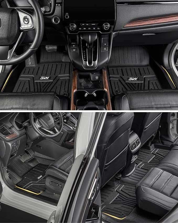 3W Cargo Liner Fit for Honda Pilot 2023 2024 2025 2026 TPE Custom Fit All Weather Honda Pilot Accessories 2023-2026 Odorless Anti-Slip Mats Trunk Mats Black