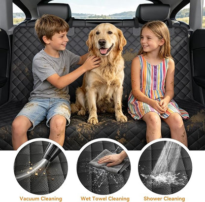 PETICON Back Seat Cover for SUV - Waterproof Non-Slip Dog Seat Cover for Toyota Tacoma/Jeep Grand Cherokee/Ford Explorer/Ranger/Chevrolet Colorado, Durable Scratch-Proof Bench Seat Cover for Dog