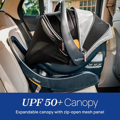Chicco KeyFit Max Zip ClearTex Infant Car Seat and Base, Rear-Facing Seat for Infants 4-30 lbs., Infant Head and Body Support, Compatible with Chicco Strollers, Baby Travel Gear, Sierra/Beige