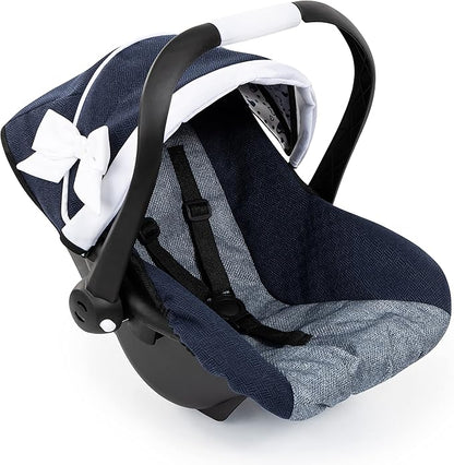 Bayer Design Classic Blue Reborn Car Seat for 46 cm Dolls, Pram Compatible