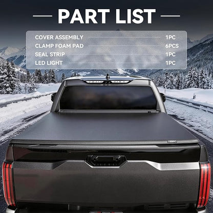 oEdRo Tri-Fold Truck Bed Soft Tonneau Cover Compatible with 2019-2026 Chevy Silverado 1500 / GMC Sierra 1500 New Body Style, Fleetside 5.8 Feet Bed w/o Multi-Flex Tailgate