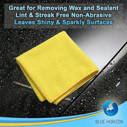 Yellow Microfiber Cleaning Towels, 36-Pack Dual-Sided Ultra Soft Plush Washcloth, Professional Grade Premium Microfiber Detailing Cleaning Cloths, Car, Household and Commercial (Yellow, 16" x 16")
