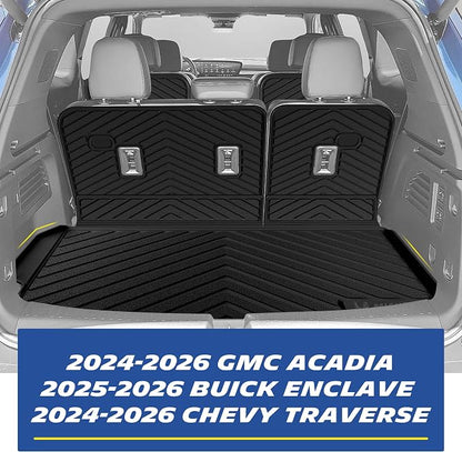 Michelin Vehicle Mats, All-Weather TPE Custom Fit Liner for 2024-2026 Chevy Traverse/2024-2026 GMC Acadia/2025-2026 Buick Enclave 7 Seats(9 Piece), Not Fit 2024 Traverse Limited, Premier