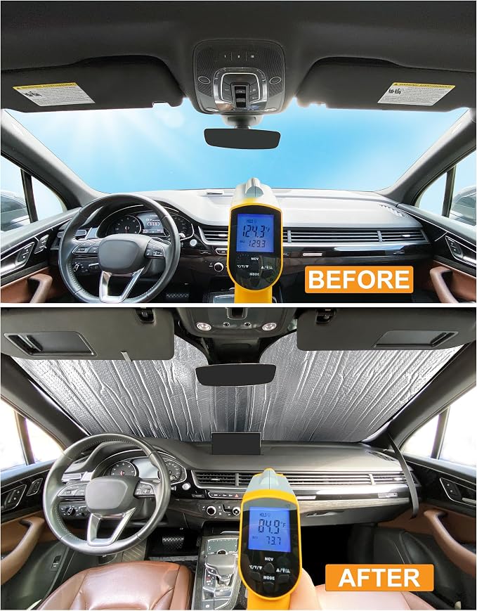 YelloPro Side Window Rear Seat 2nd Row Sunshade (Set of 2) Custom Fit for 2021 2022 2023 2024 Toyota Venza SUV, LE, XLE, Limited, UV Reflector Sun Protection (Made in USA)