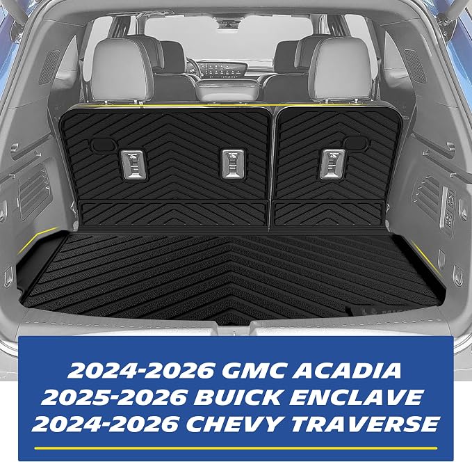 Michelin Vehicle Mats, All-Weather TPE Custom Fit Liner for 2024-2026 Chevy Traverse/2024-2026 GMC Acadia/2025-2026 Buick Enclave 7 Seats(7 Piece), Not Fit 2024 Traverse Limited, Premier