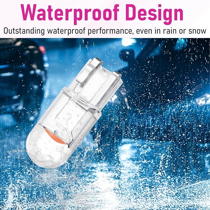 ecocstm 30 PCS Car 194 LED Bulbs, 168 2825 W5W T10 Wedge COB LED Replacement Bulb, Error Free Interior Bulb for Dashboard Light, Dome Lights (Pink Purple)