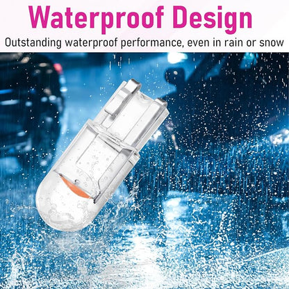 ecocstm 30 PCS Car 194 LED Bulbs, 168 2825 W5W T10 Wedge COB LED Replacement Bulb, Error Free Interior Bulb for Dashboard Light, Dome Lights (Pink Purple)