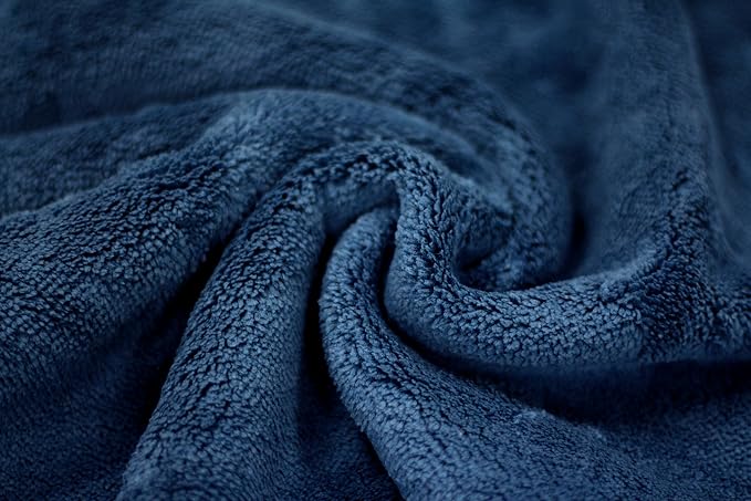 Maxshine 16" x 24" 600GSM Dark Blue Ultimate Crazy Microfiber Towel with Silver Silk Border – Ultra-Soft & Absorbent – Ideal for Car Detailing, Drying & Polishing