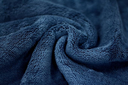 Maxshine 16" x 24" 600GSM Dark Blue Ultimate Crazy Microfiber Towel with Silver Silk Border – Ultra-Soft & Absorbent – Ideal for Car Detailing, Drying & Polishing