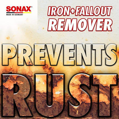 SONAX Iron + Fallout Remover | High-Performance Decontamination Spray for Paint, Glass & Wheels | Dissolves Embedded Contamination, Industrial Residue & Lime Scale | Fast Acting Formula | 5L | 513505