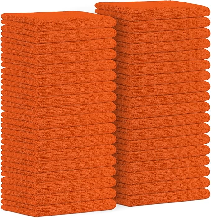 Avalon Towels Microfiber Cleaning Cloths (Value Pack of 36) - Size 16 x 16 Inches, Highly Absorbent Cleaning Rags, Lint Free, Reusable and Washable, Microfiber Towels for Cars
