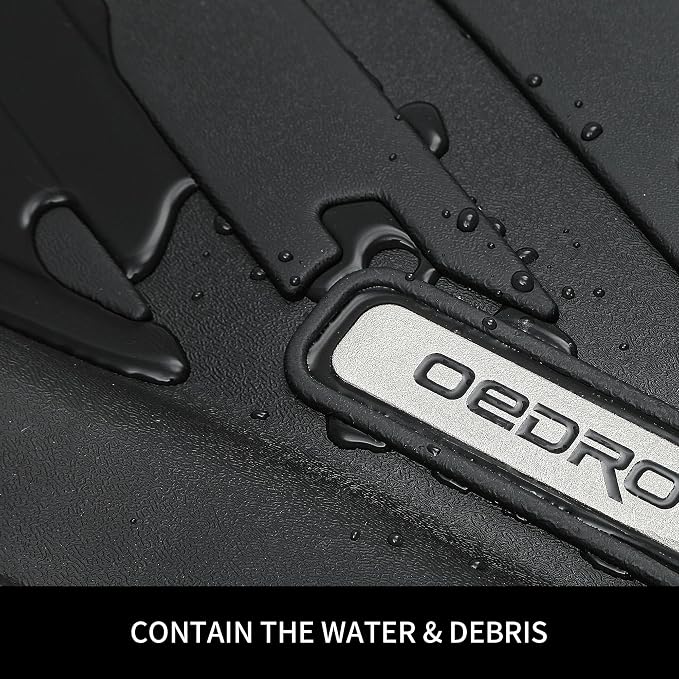 OEDRO Upgraded Floor Mats Fit for Toyota Tacoma 2016-2023 (Only for Double Cab & Automatic), All Weather TPE Tacoma Floor Liner Front and Rear 2 Row Mats,Black