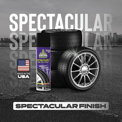 Cristal Products Untouchable Tire Shine Spray Crazy Ice (12 Pack) – Wet Look Tire Shine, No Sling, Long Lasting Car Tire Shine, Easy No Touch Application