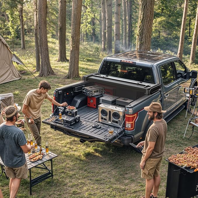 YITAMOTOR Soft Quad Fold Truck Bed Tonneau Cover Fits for Chevy Silverado/GMC Sierra 1500 2007-2013 with 6.6 ft Bed