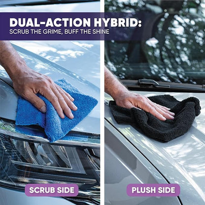 Microfiber Wholesale Pronto Cloths, Dual-Sided Microfiber Cleaning Towels, Soft Plush & Scrub Cloths for Dusting, Scrubbing, Kitchen, Windows & Car Detailing, Absorbent Bulk 25-Pack Multicolor