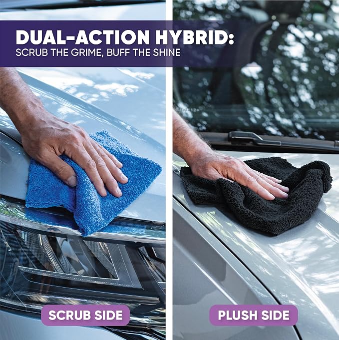 Microfiber Wholesale Pronto Cloths, Dual-Sided Microfiber Cleaning Towels, Soft Plush & Scrub Cloths for Dusting, Scrubbing, Kitchen, Windows & Car Detailing, Absorbent Bulk 50-Pack Multicolor