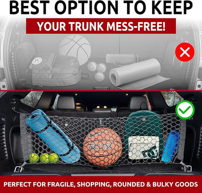 Envelope Style Trunk Mesh Cargo Net - For Jeep Grand Cherokee 2011 - 2021 Car Accessories - Premium Trunk Organizers and Storage - SUV Truck Cargo Nets - Vehicle Carrier Organizer for Cherokee WK