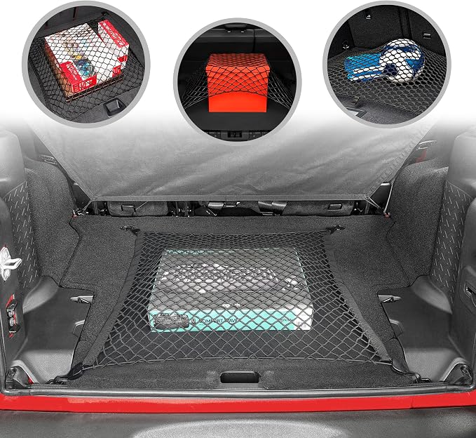 Floor Style Trunk Cargo Net for Jeep Wrangler JK Rubicon Sahara Unlimited 4 - Door 2007 - 2018 New