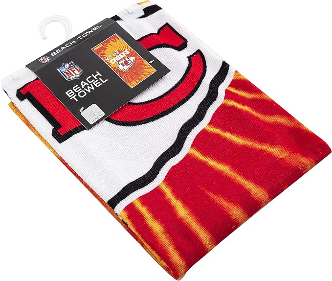 Northwest NFL Kansas City Chiefs Unisex-Adult Beach Towel, 30" x 60", Psychedelic