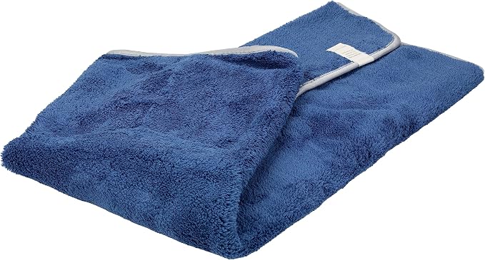 Maxshine 16" x 24" 600GSM Dark Blue Ultimate Crazy Microfiber Towel with Silver Silk Border – Ultra-Soft & Absorbent – Ideal for Car Detailing, Drying & Polishing