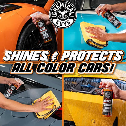 Chemical Guys HydroBlitz Ceramic Spray Wax with Carnauba - Hybrid Car Wax Spray Formula for Cars, Trucks, SUVs and RVs, Boosts Gloss, Protection & Water Beading on Paint, Glass and Wheels, 16 fl oz