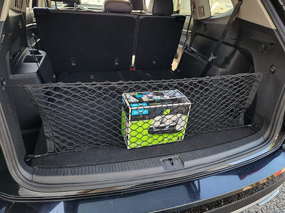 Envelope Style Automotive Elastic Trunk Mesh Cargo Net for Volkswagen Atlas 2017-2024 - Premium Trunk Organizers and Storage - Luggage Net for Crossover - Best Car Organizer for Volkswagen Atlas