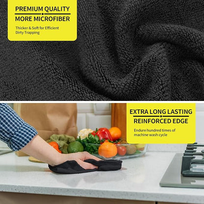 Microfiber Cleaning Cloth, Premium 8 Pack Cleaning Towels, Lint-Free & Streak-Free Ultra Absorbent, 300GSM Reusable Microfiber Towel for Cars Shop Garage Home and Kitchen, 12.6" x 12.6"