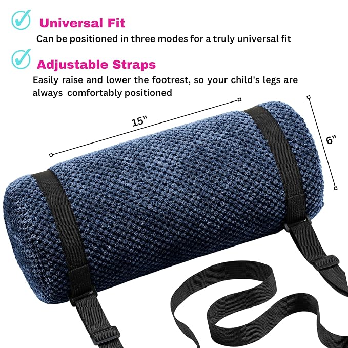 Car Seat Foot Rest for Kids | Car Seat Accessories | Leg Rest for Car Seat Kids | Car Foot Rest with Extra Long Straps Adjusts to Any Carseat Or Toodlers Booster Seat Navy by SWANOO