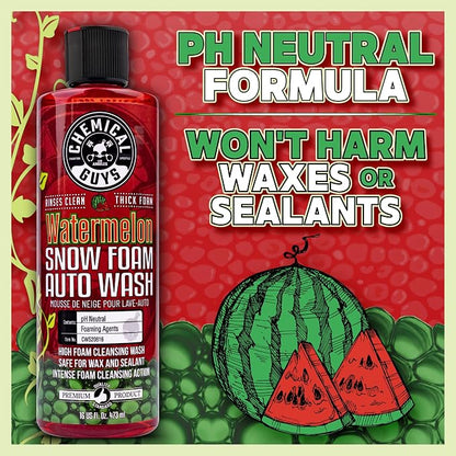 Chemical Guys CWS20864 Watermelon Snow Foam Car Wash Soap (Works with Foam Cannons or Bucket Washes) For Cars, Trucks, Motorcycles, RVs & More, 64 fl oz (Half Gallon) Watermelon Scent
