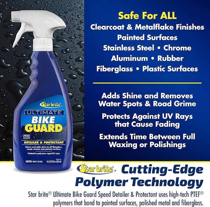 STAR BRITE Ultimate Bike Guard - Motorcycle Detailer & Protectant Spray - Remove Road Grime, Add Shine & Protect in Minutes (098022)