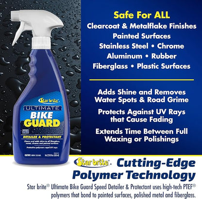 STAR BRITE Ultimate Bike Guard - Motorcycle Detailer & Protectant Spray - Remove Road Grime, Add Shine & Protect in Minutes (098022)