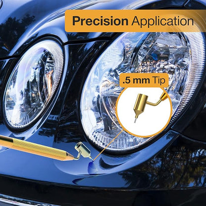 Fine Line Fluid Writer Paint Applicator Pen | Precision Touch Up Paint | Perfect For Rock Chips and Scratch Repair | .5mm Tip Brass Construction