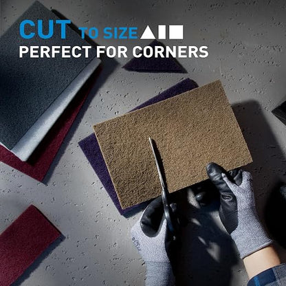 S SATC 6" x 9" 10 Pack General Purpose Scuff Pads,2 Each Maroon,Gray,Gold,Purple and White Scuff Pads for Scuffing,Scouring,Sanding,Paint Primer Prep Adhesion Scratch for Automotive Restoration