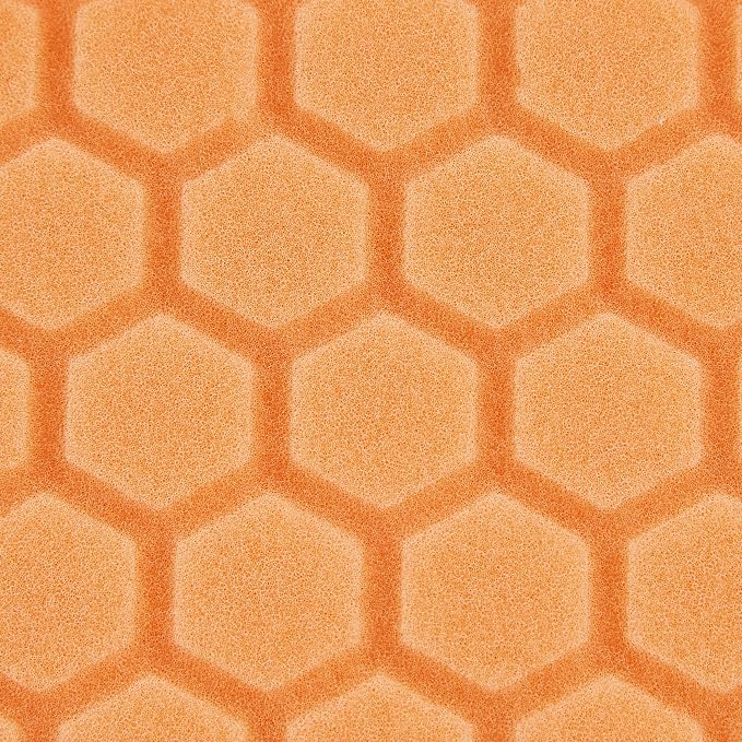 Chemical Guys BUFX_102HEX6 BUFX_102_HEX6 Hex-Logic Medium-Heavy Cutting Pad, Orange (6.5 Inch Pad Made for 6 Inch Backing Plates), 1 Pad Included