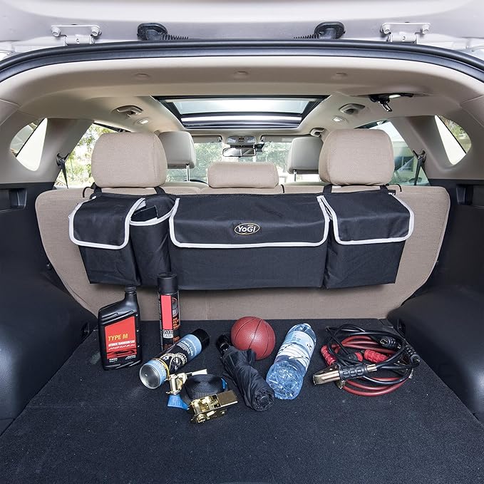 Trunk Organizer for Suv | Hanging Trunk Organizer, Cars Trunk Organizers | Waterproof, 4 Pocket Backseat Storage Solution | Easy Install, Durable and Versatile