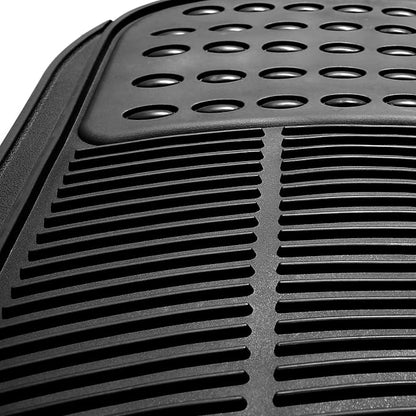 FH Group Automotive Floor Mats - Heavy-Duty Rubber, Universal Fit Full Set, Climaproof, Trimmable for Most Cars, Sedan, SUV, Truck, Black (Pack of 2)