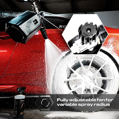 Blackline Foam Cannon for Pressure Washers (Wide Mouth), Durable Car Wash Foam Gun, Easy to Use & Adjust, Creates Thick Foam, 1L Bottle & Snow Foam Lance w/ 1/4" Quick Connect