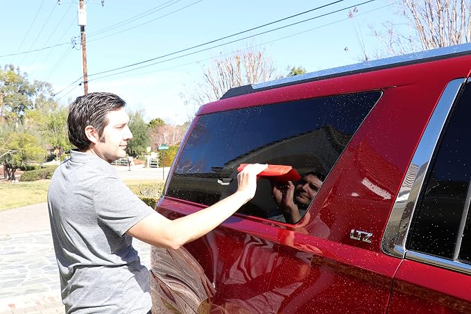 California Car Duster Jelly Blade Flexible Silicone Auto Drying Tool in Red 20083