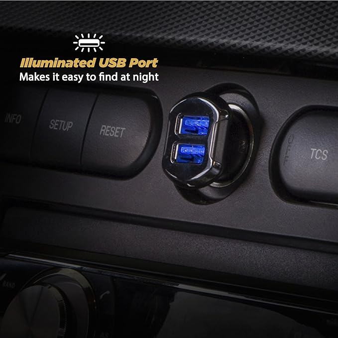 Scosche USBC242M Revolt Universal Cigarette Lighter Multi Device Compact Dual Port USB Car Charger, Fast Charge Two Devices Simultaneously, Black (Pack of 4)