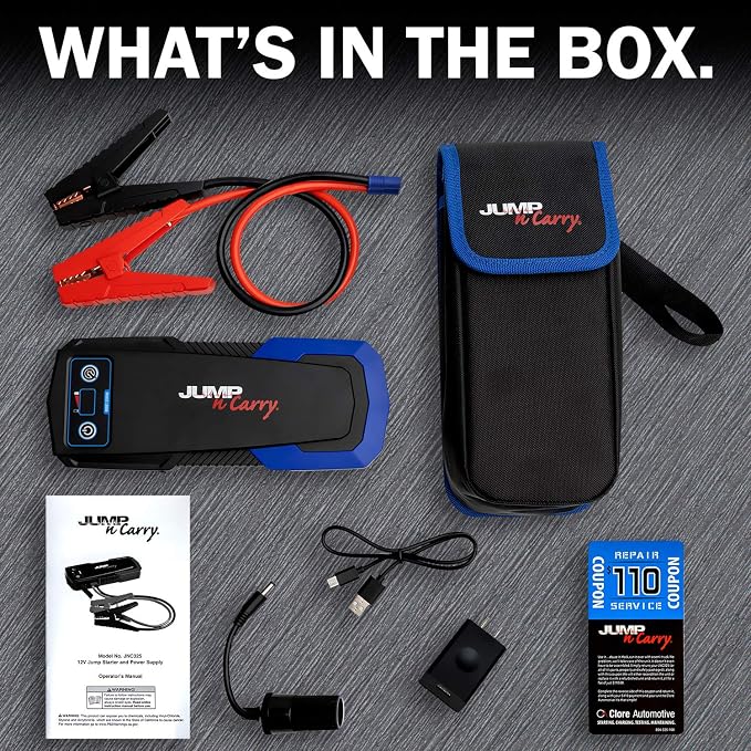 Clore Automotive JNC325 Jump-N-Carry 2000A 12 Volt Jump Starter for up to 8.0L Gasoline and 6.0L Diesel Engines