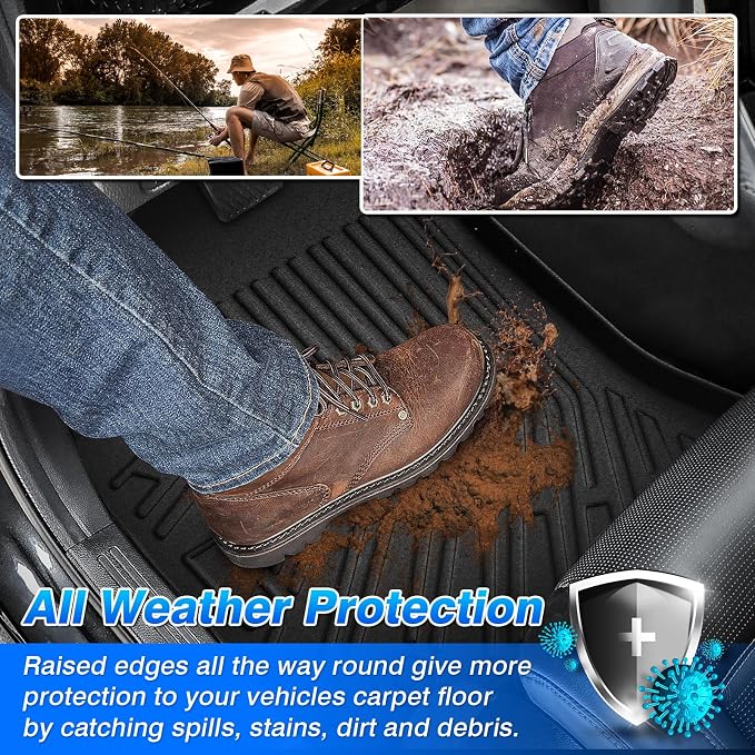 Cartist Floor Mats Custom Fit for Kia Forte 2019-2024 All Weather Floor Liners for Forte Accessories, 1st & 2nd Row, Heavy Duty TPE Waterproof