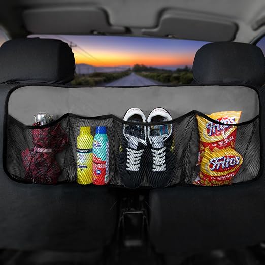 FH Group E-Z Travel Multi-Pocket Trunk Organizer, (GRAY) Universal Fit, Waterproof Large Capacity Hanging Car Organizer Seat Back Protectors Multi-Pocket Car Travel Storage Durable Foldable Storage