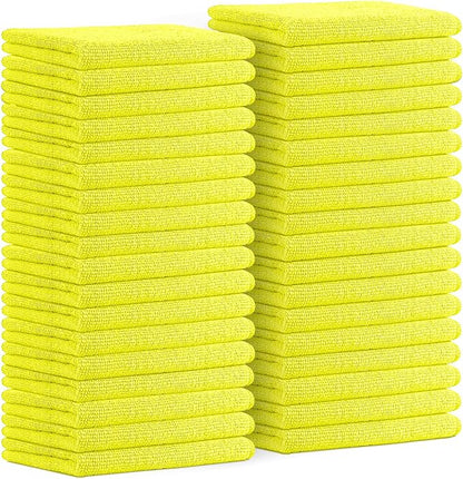 Avalon Towels Microfiber Cleaning Cloths (Value Pack of 36) - Size 16 x 16 Inches, Highly Absorbent Cleaning Rags, Lint Free, Reusable and Washable, Microfiber Towels for Cars