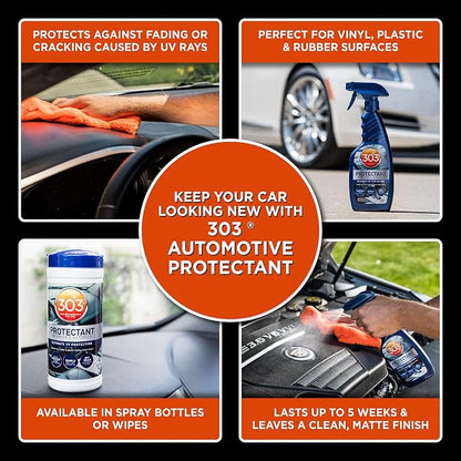 303 Products Automotive Protectant Spray Helps Prevent Fading & Cracking Repels Dust Lint & Staining, Best UV Protection & Restores Lost Color, Exterior & Interior Car Cleaning Supplies 16oz 6 Pack