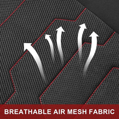 CAROMOP Breathable Car Seat Cover 2 Front Seats, 3D Air Mesh Cloth Seat Covers for Cars, Universal Fit Automotive Car Interior Covers for SUV Vans Sedans Trucks (Black/Red)
