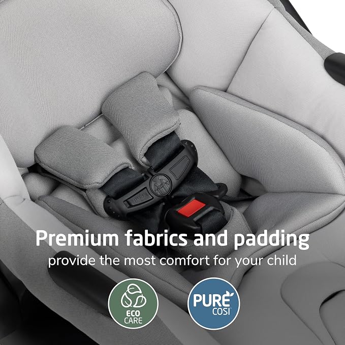 Maxi-Cosi Mico Pro Baby Infant Car Seat with Base, Ventilated Chair, Soft Headrest Pad, Easy-Install Latch, Adjustable Belt Guide, 3-Position Base, Stroller-Ready, 4-30 lbs, up to 32 in, SeaDrift