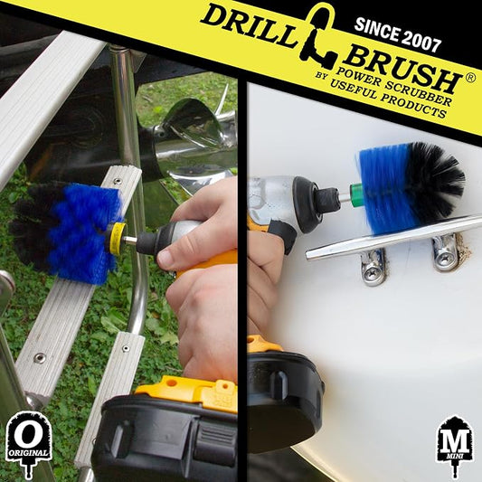 Drill Powered Scrubbing Brush Heads - Professional Boat Detailing Accessories - Aquatic Cleaning Supplies - Tank Scrubbing Brush - Boat Hull Cleaning Tools - Barnacle Busting Brush - Detailing Set