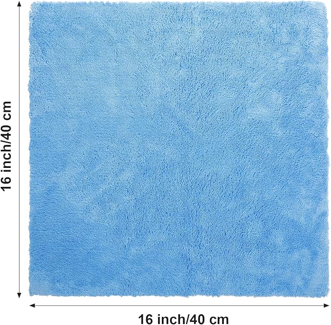 Shimeyao 30 Pcs 16 × 16 Inch Microfiber Towels for Cars, 500 GSM Edgeless Plush Car Detailing Towel, Lint Free Scratch Free Cleaning Cloths for Drying, Washing, Polishing, Waxing, Home (Light Blue)
