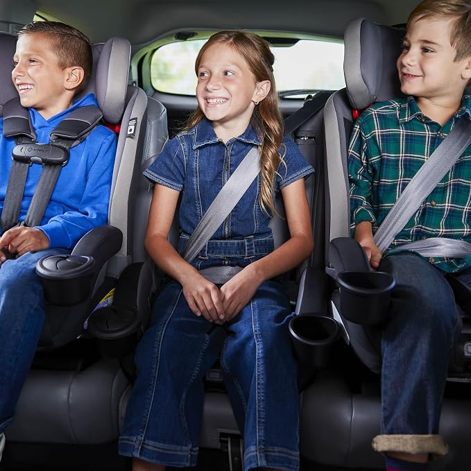 Safety 1st EverSlim 4-in-1 Convertible Car Seat, SecureTech Chest Clip, Ultra-Slim, 4-Mode Infant to Booster, Baby Car Seat, 5-100 lbs, Memory Foam, Fiddlehead