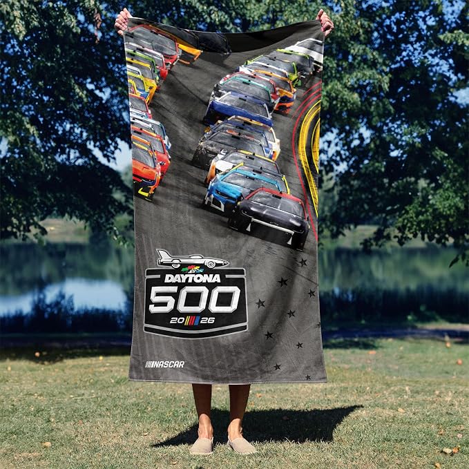 Northwest NASCAR Daytona 500 2026 Beach Towel, Cotton Blend Lightweight Bath, Pool Swim Travel Fan Gear, 30 x 60 Inch